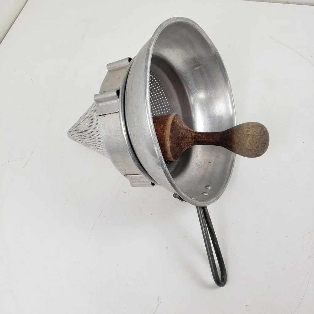 Vintage Wear-Ever No 462 Aluminum Chinois Sieve Set With Wood Pestle No Legs